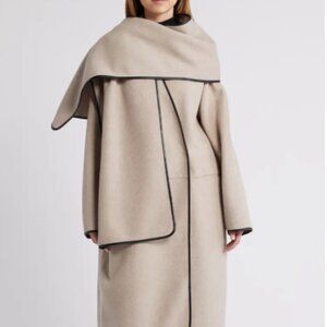 COS Beige Scarf Coat Size Large New